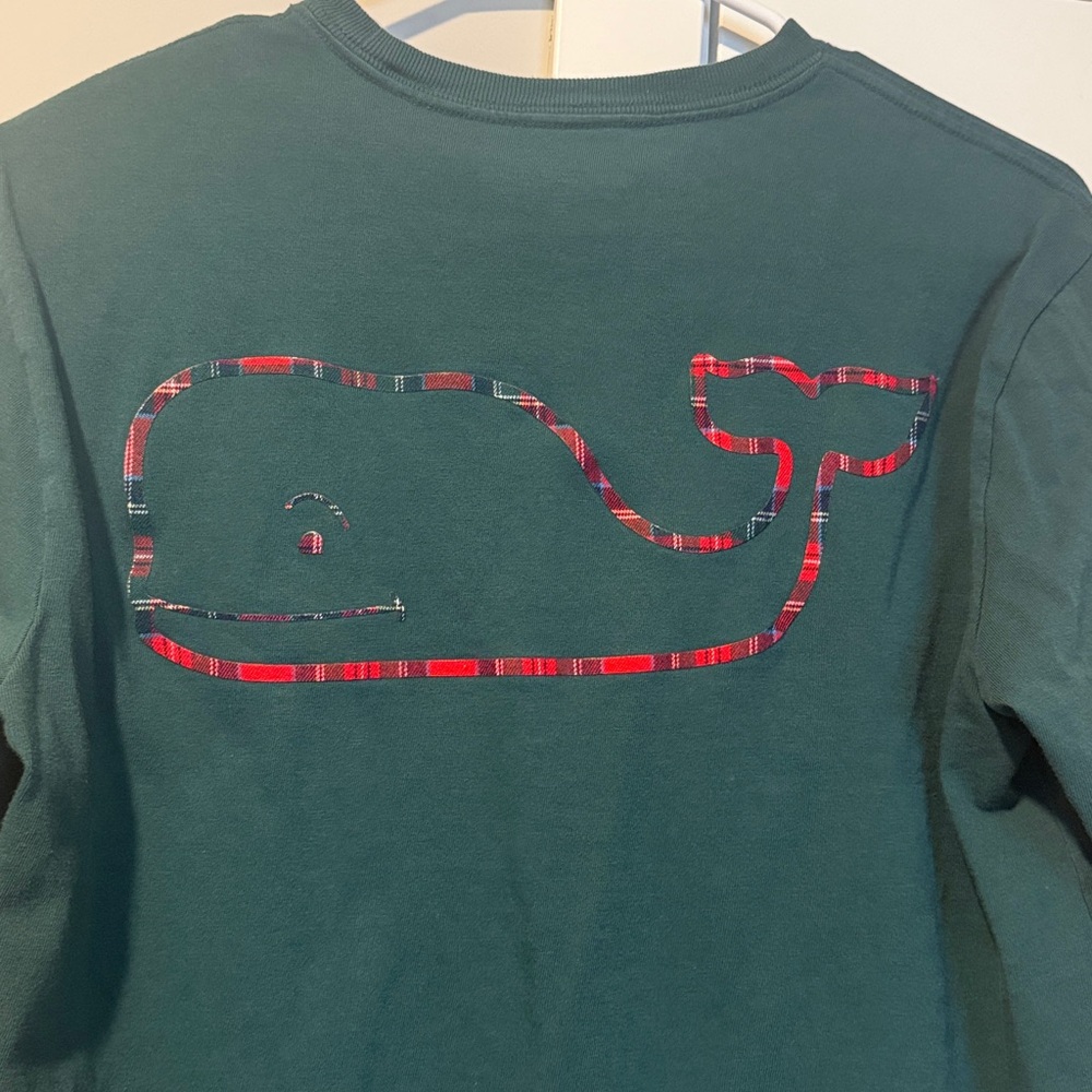 Vineyard Vines Teal Long Sleeve with Whale Logo